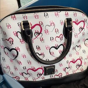 Dooney & Bourke Black and Pink Heart Satchel
